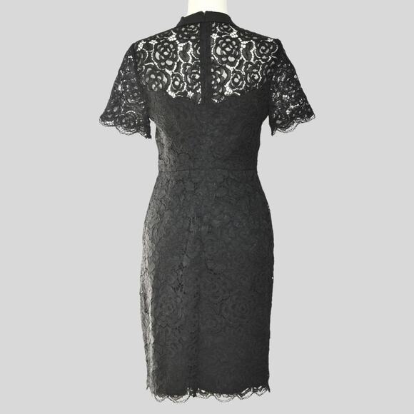 KARL LAGERFELD Lace Dress With Collar Black Size 6 - Picture 3 of 9